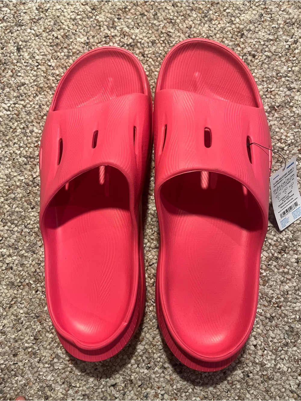 HOKA Pink Ora Recovery Slide Sandals in Raspberry NWT - Picture 3 of 7